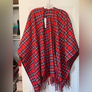 Draper James “Angie” Red Oversize Plaid Scarf Shawl